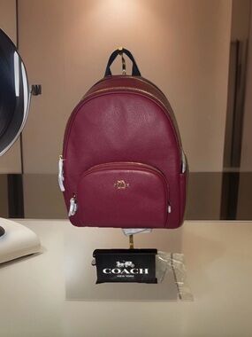 Coach Court Backpack - Black Cherry Pebble Leather - Style 5666 ~NWT~
